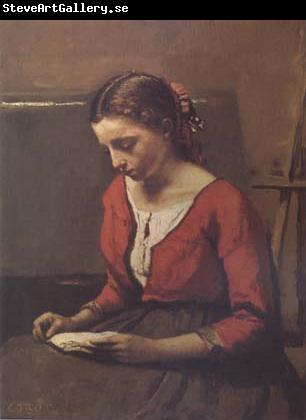 Jean Baptiste Camille  Corot La liseuse (mk11)